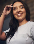 Women's ethically sourced short sleeve grey pocket t-shirt
