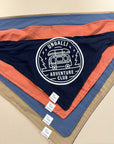 Dog bandana available in multiple colours with white adventure club logo