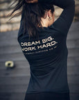 Women's long sleeve sustainably made shirt with brand logo