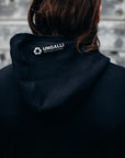 Black organic unisex hoodie with white 'Port Arthur' logo