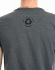 Unisex organic grey t-shirt with matte black Ungalli logo across front