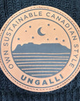 Unisex organic toque in black, green or grey with brown sleeping giant patch