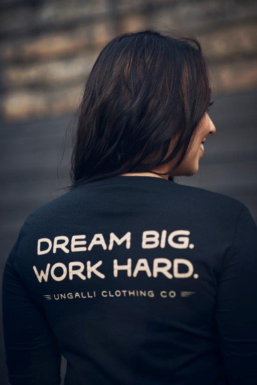 Women's long sleeve sustainably made shirt with brand logo