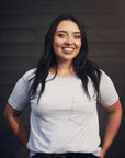 Women's ethically sourced short sleeve grey pocket t-shirt