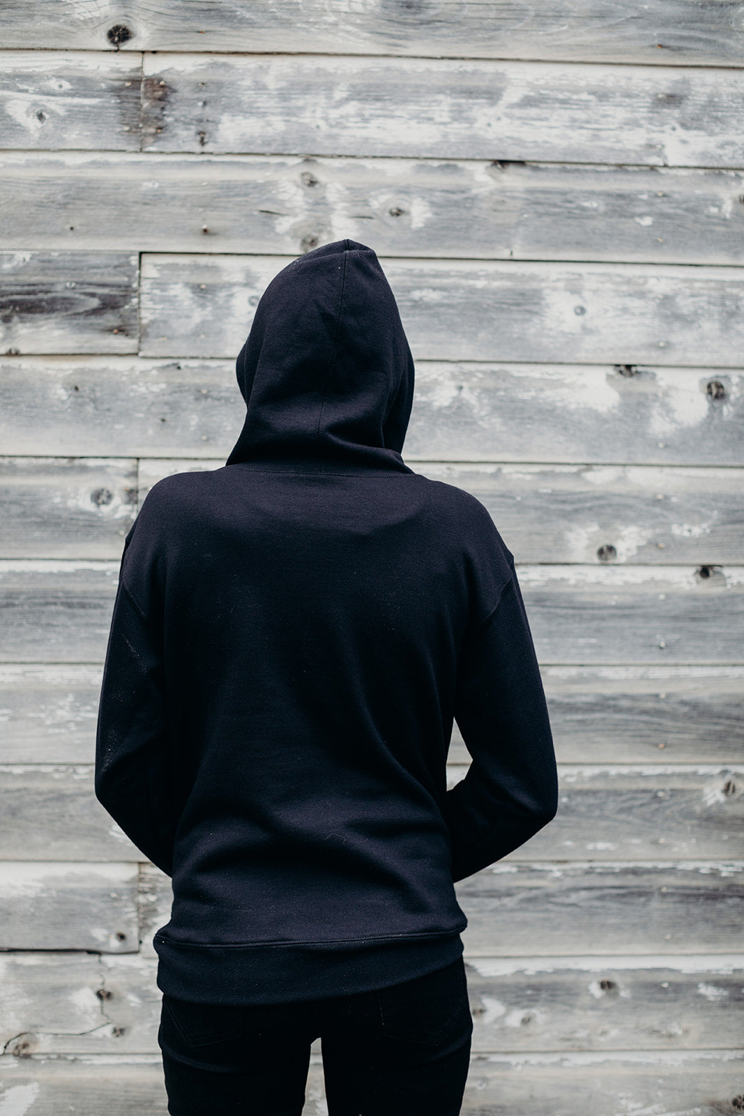 Unisex sustainably made black hoodie with white 'westfort' logo