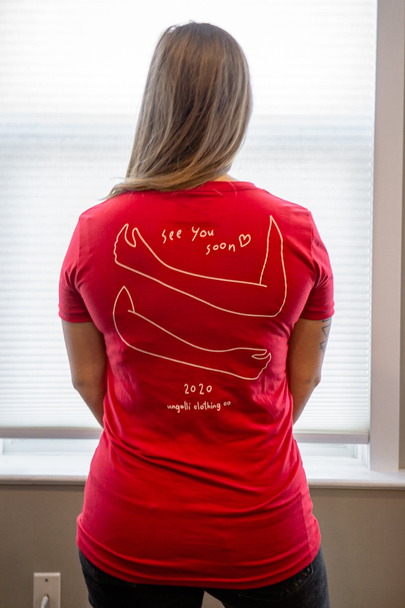 Women's ethically made red t-shirt