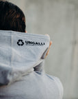 Grey unisex pull over hoodie with black Sleeping Giant design