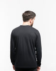 Organic cotton unisex long sleeve black shirt with small white Ungalli tree on front