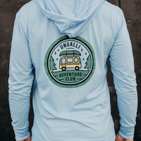 Light blue recycled unisex zip up hoodie