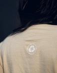 Women's organic short sleeve beige t-shirt with front pocket