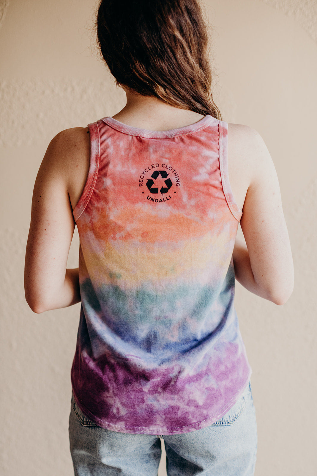 Women's recycled rainbow pride tank top