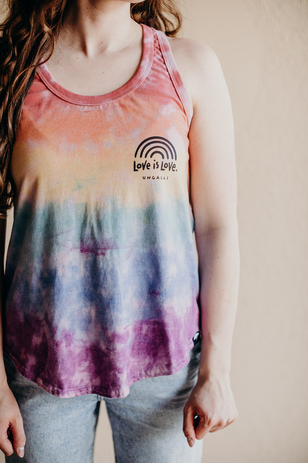 Women's recycled rainbow pride tank top