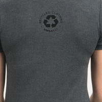 Women's recycled short sleeve grey t-shirt with black Ungalli logo on front