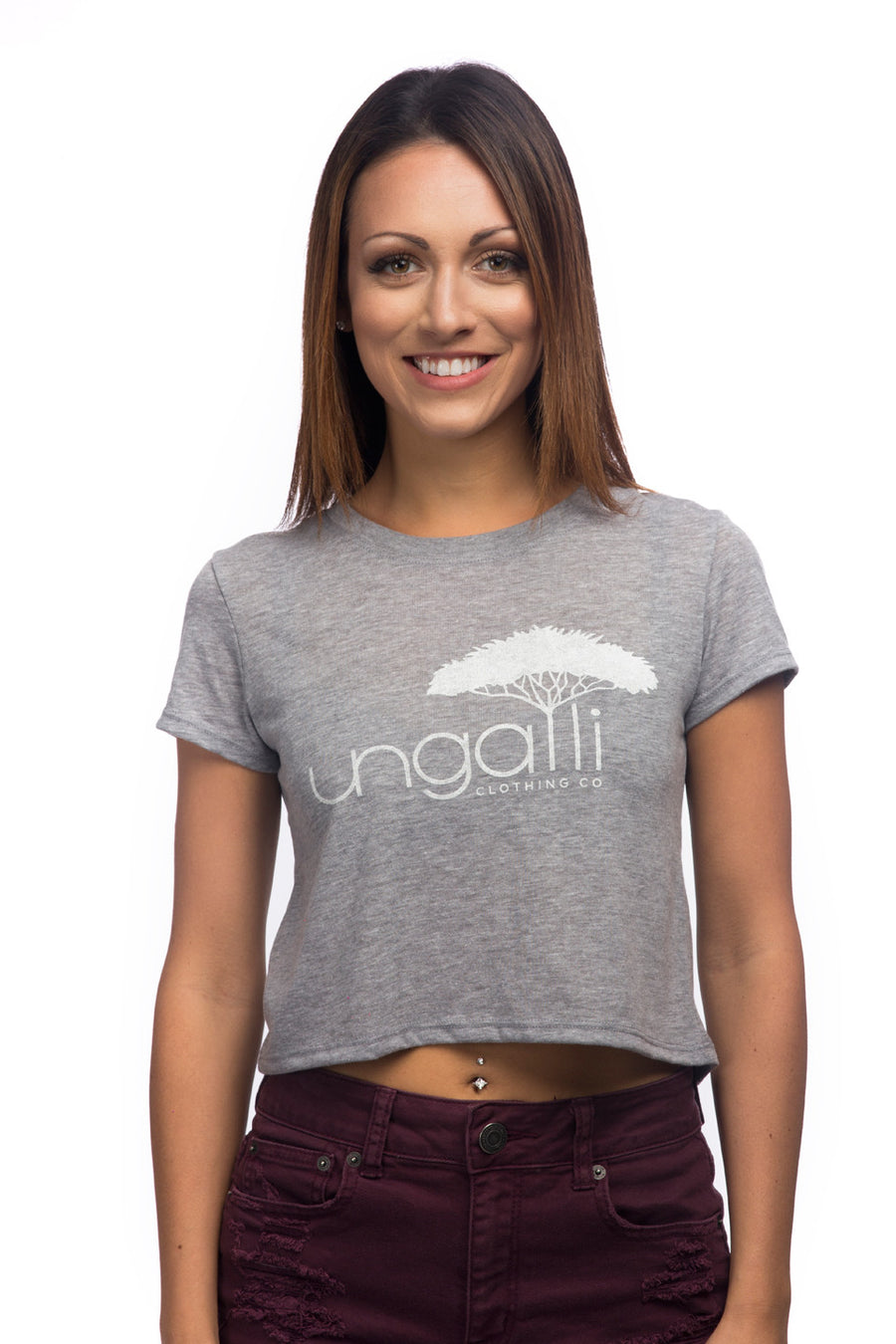 Ungalli Grey Cropped Tee