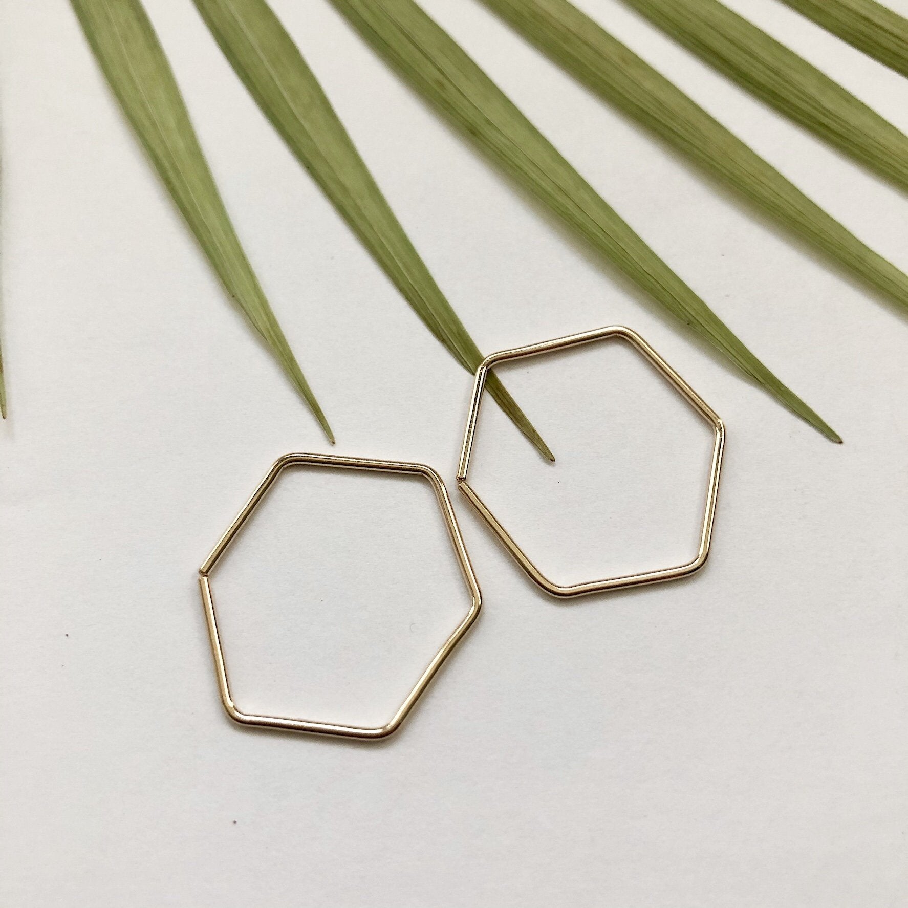 Hexagon Hoop Earrings