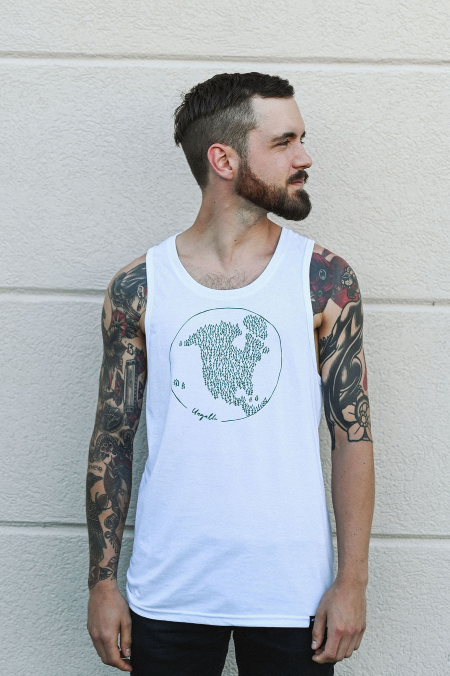 men's sustainably made white tank top