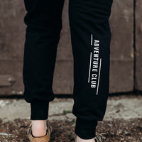 Black ethically made unisex joggers with white detailing