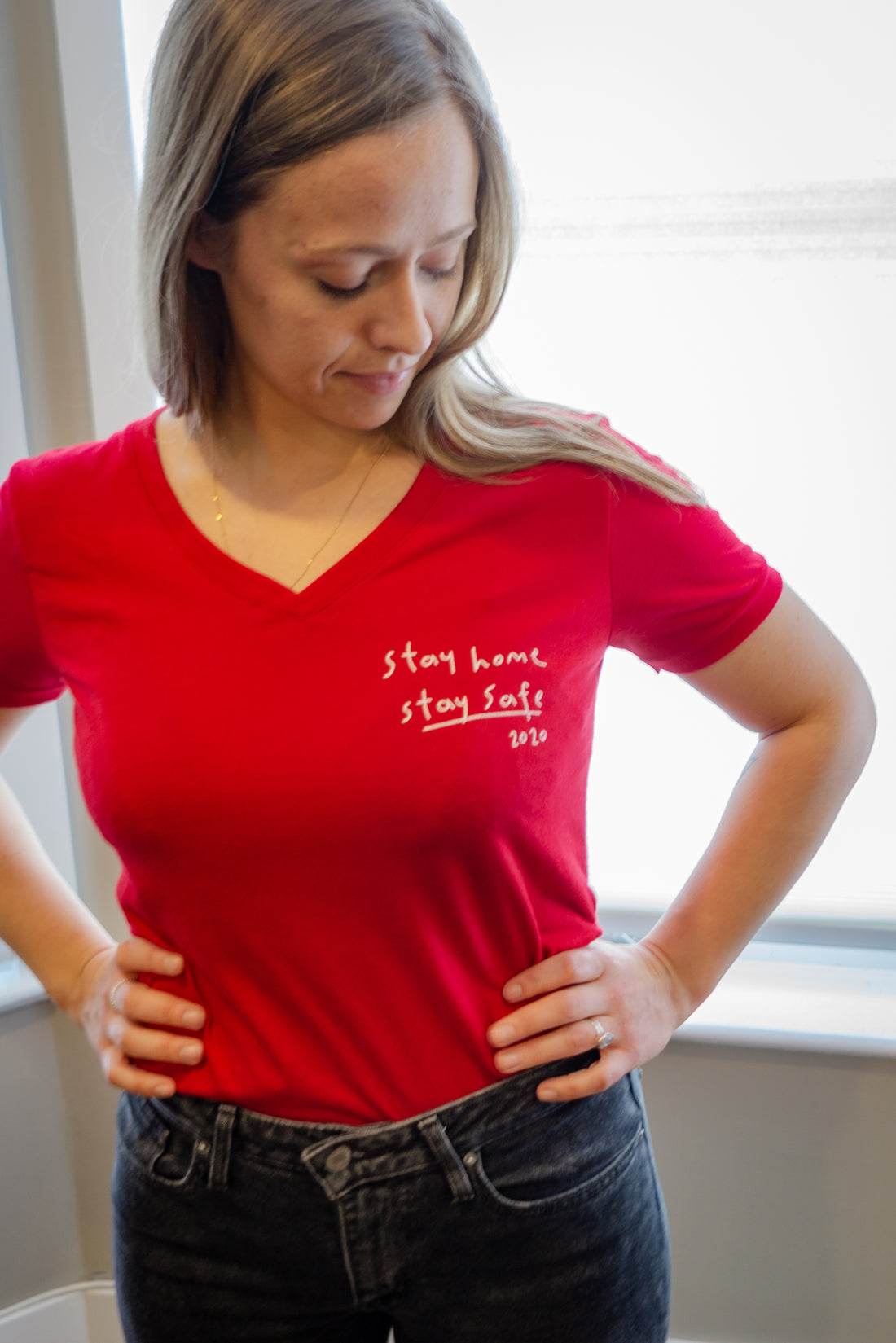 Women's ethically made red t-shirt
